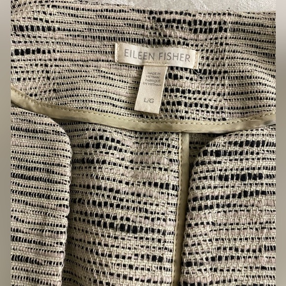 -EILEEN FISHER handwoven Organic Cotton Blazer size L - Picture 7 of 7